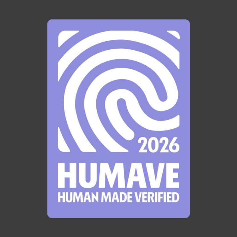 HUMAVE Siegel für menschliche Arbeit – Offizielle Zertifizierung gegen reine KI-Generierung.