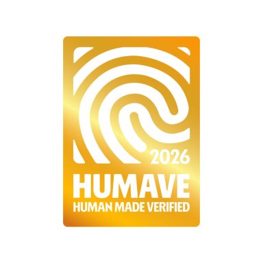 Hochwertige Version des HUMAVE Labels in Gold mit transparentem Hintergrund für das Marketing ausgewählter Partner