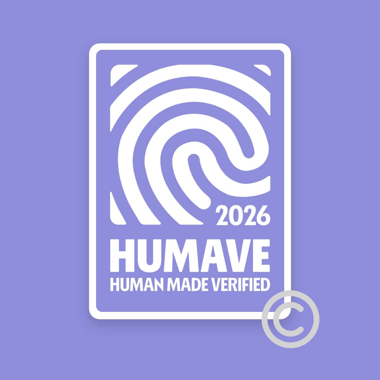 HUMAVE Siegel als Kennzeichnung für menschliche Arbeit und echte Expertise zur Abgrenzung von KI-generierten Inhalten in Design, Marketing u