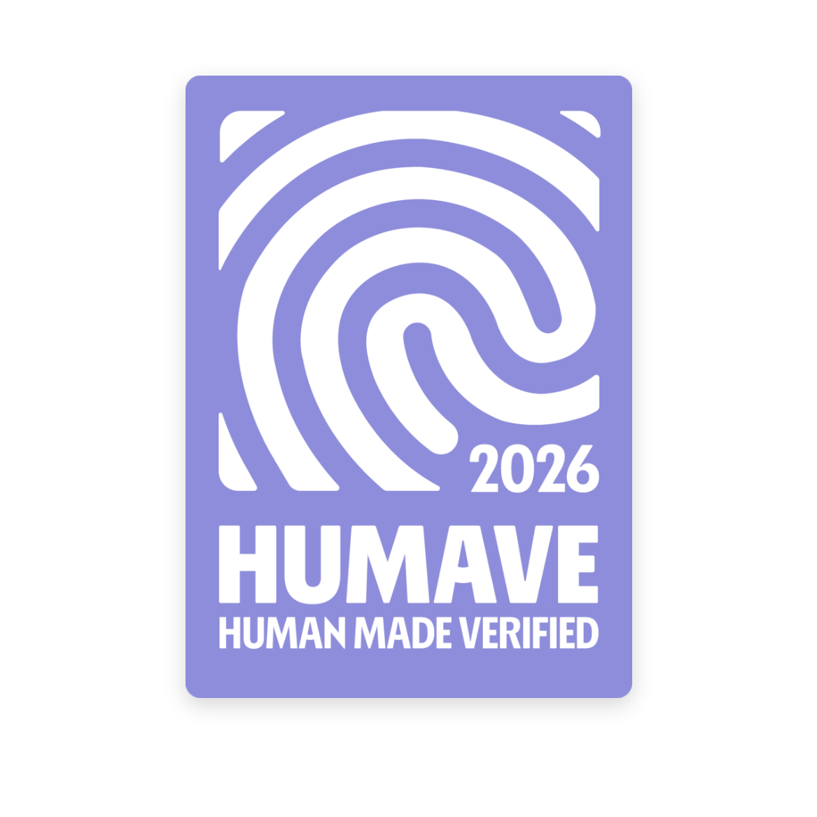 HUMAVE Siegel für menschliche Arbeit – Offizielle Zertifizierung gegen reine KI-Generierung.
