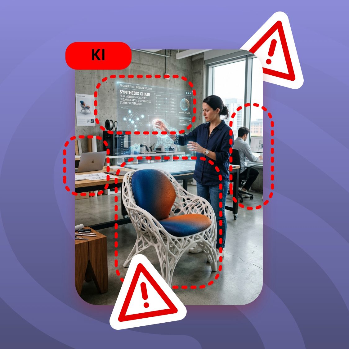 Typische Merkmale zur Erkennung von KI-Inhalten wie wiederholende Formulierungen, fehlende persönliche Erfahrungen und generische Aussagen i